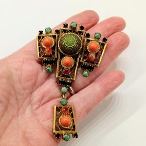 Vintage Juliana Delizza Elster Moroccan Brooch Pendant Book Piece